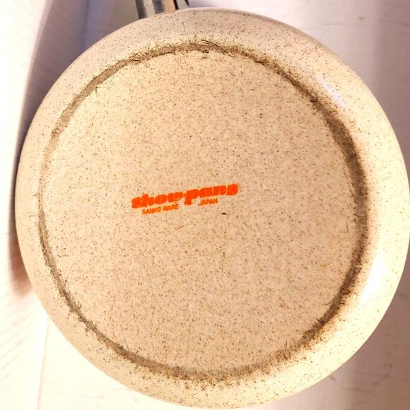 1970s Sanko Ware Show-Pan Orange Poppy‎ 7 1/2" Pot with Lid Vintage Japan - Picture 6 of 9